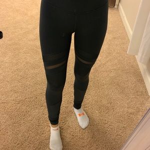 Lululemon dark gray mesh leggings